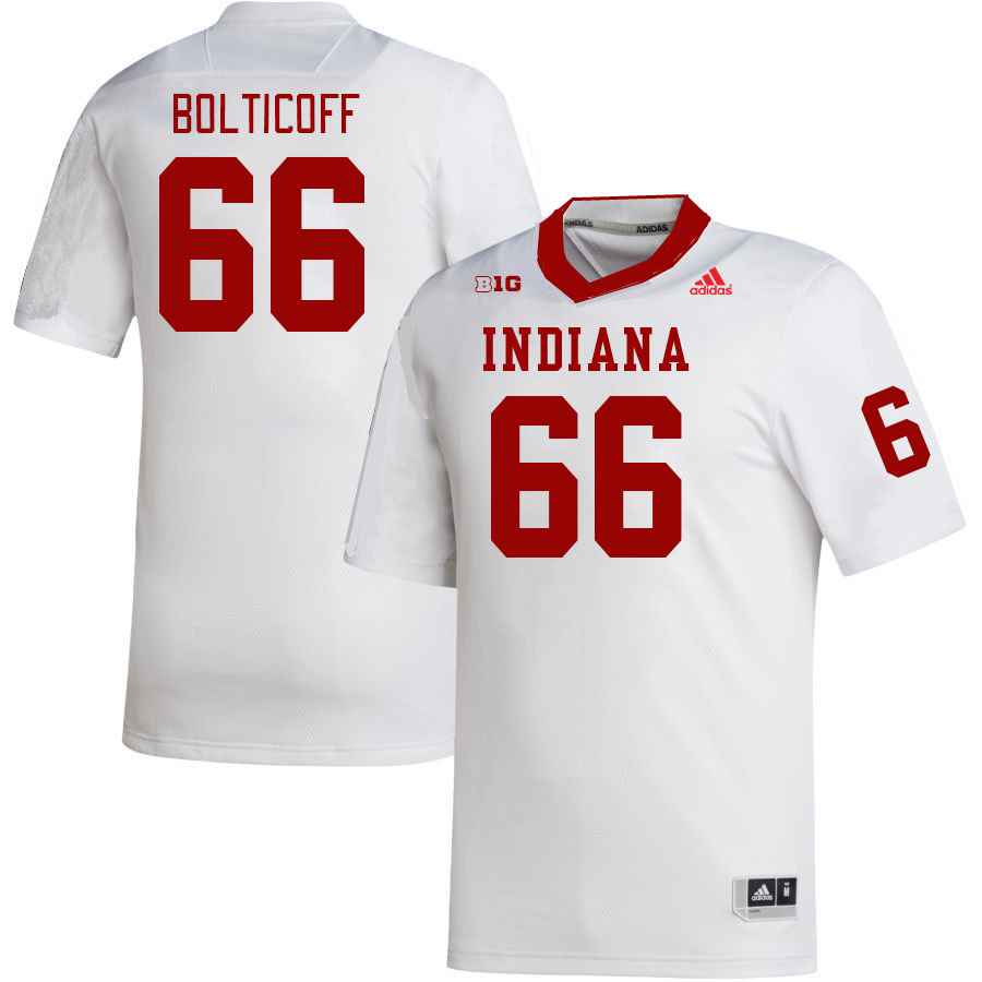 Men #66 Noah Bolticoff Indiana Hoosiers College Football Jerseys Stitched Sale-White